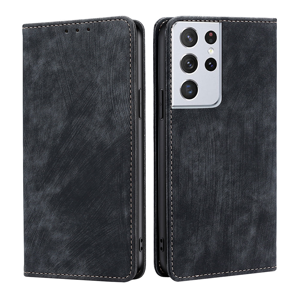 New RFID Blocking Card Holder Leather Phone Case for Samsung