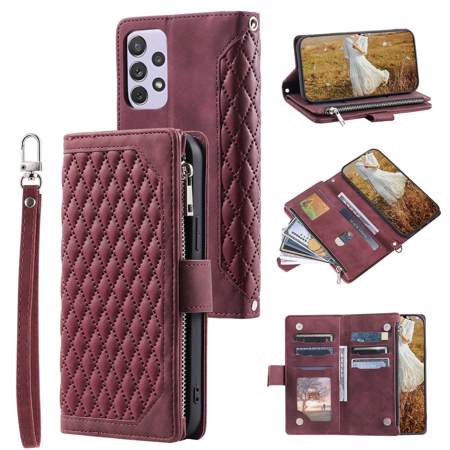 New Zipper Wallet Leather Phone Case for Samsung